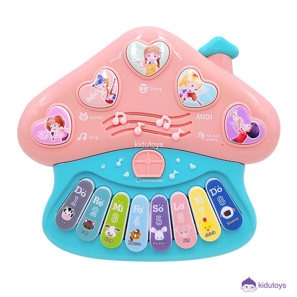 Mainan Anak Piano Rumah Jamur / Organ Rumah Jamur / Electronic Organ Mushroom Kidu Toys