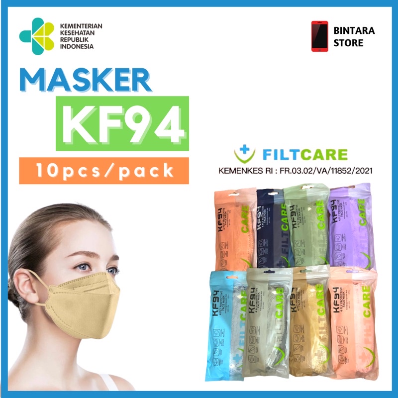 MASKER KF94 FILTCARE WARNA Isi 10Pcs 4Ply Earloop Disposable