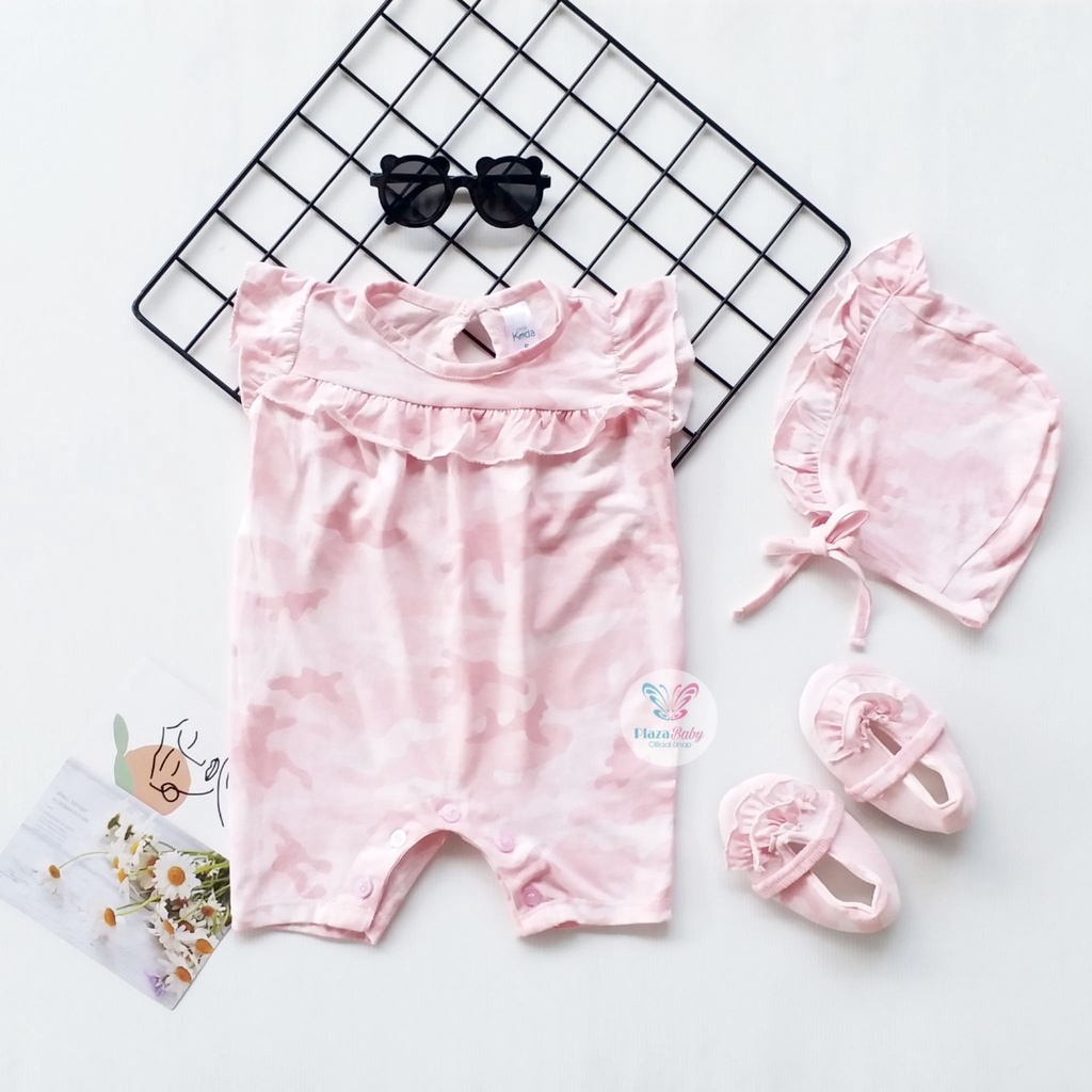 Plazababyku MX ROMPER PIPER setelan bayi motif bunga yang lucu free bonnet+sepatu PART3