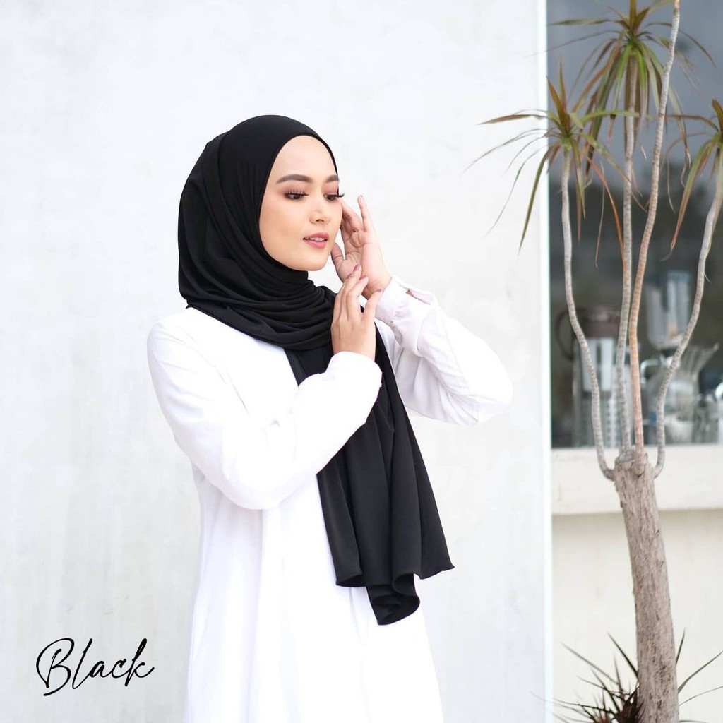 Jilbab Khimar Hijab Pashmina Instan Jersey Premium-3