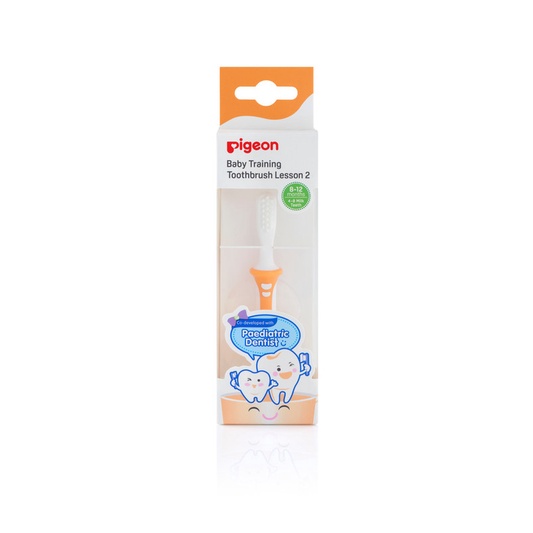 Sikat Gigi Pigeon Training Toothbrush Bayi Lesson 2 Untuk Usia 8-12 bulan ORANGE