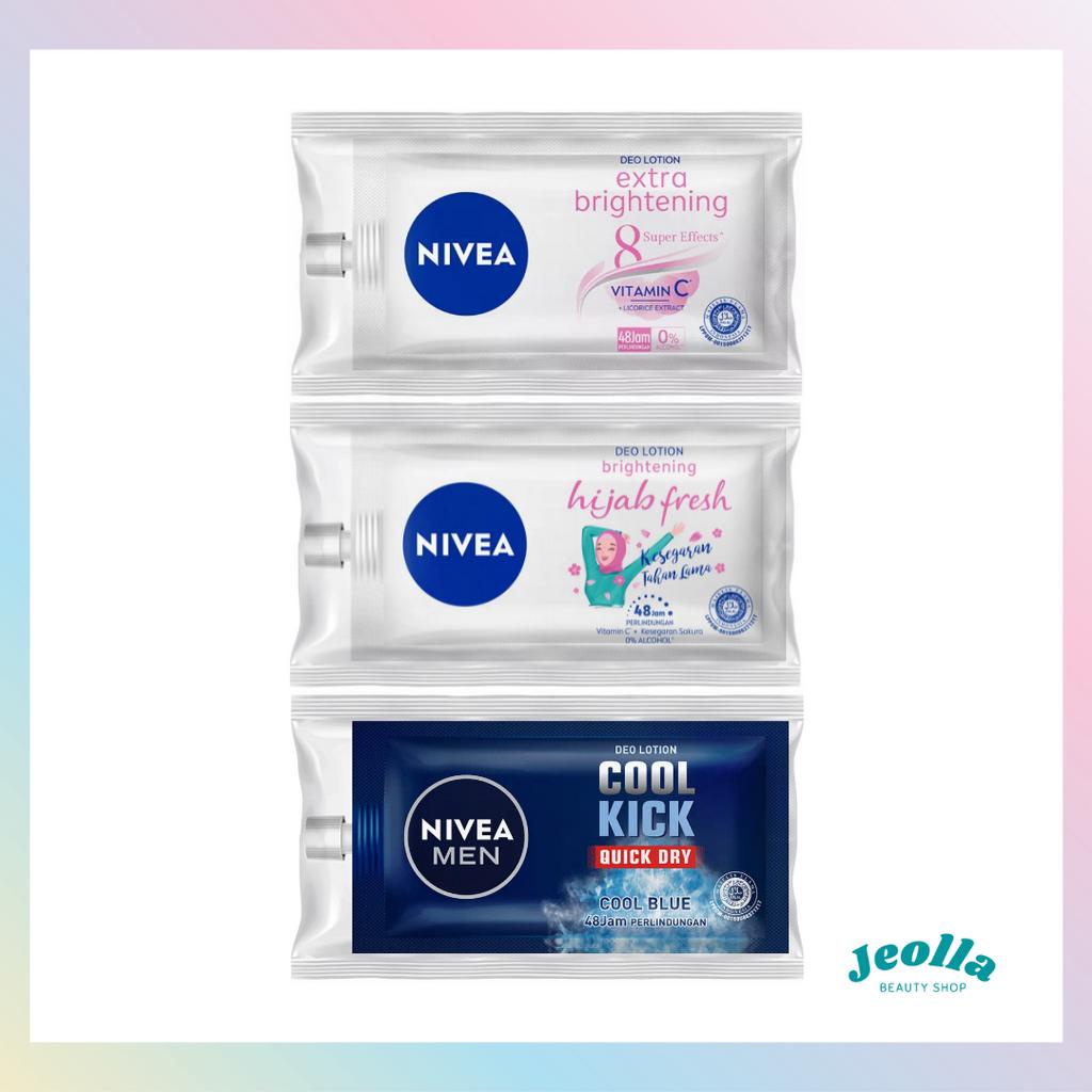 NIVEA Deodorant Sachet 9ml (Extra Brightening, Personal Care Hijab Fresh Whitening, Men Cool Kick) Travel Size Trial