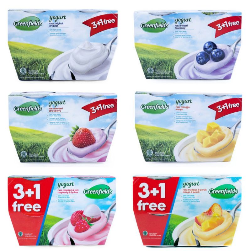 

GREENFIELDS Yoghurt 500gr (3pc + 1pc) - Yogurt GREENFIELDS