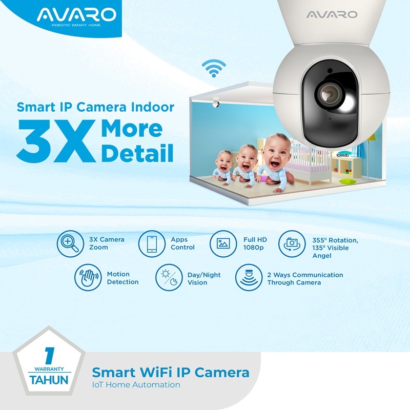 AVARO Smart CCTV WIFI IP Camera CCTV indoor 2MP PTZ