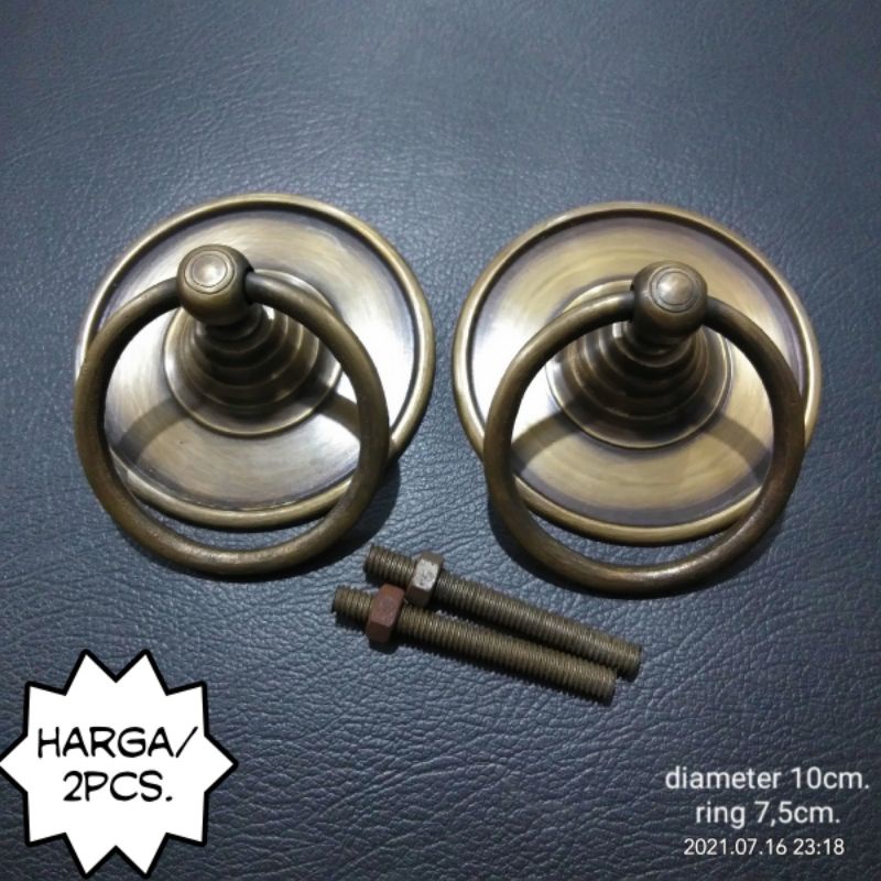 Handle pintu gebyok dapat 2pc diameter 10cm.