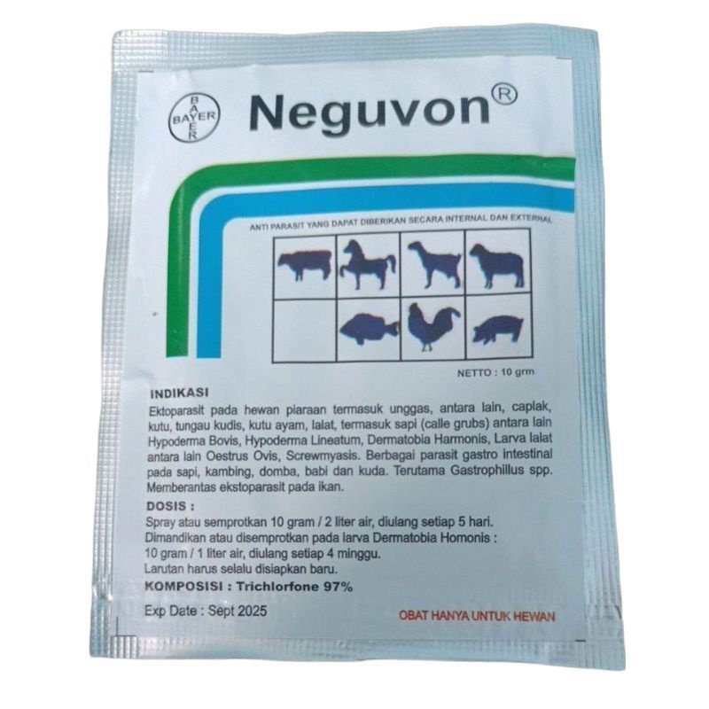 BAYER NEGUVON OBAT PEMBASMI KUTU CAPLAK TUNGAU NYAMUK SEMUT LALAT 10GR