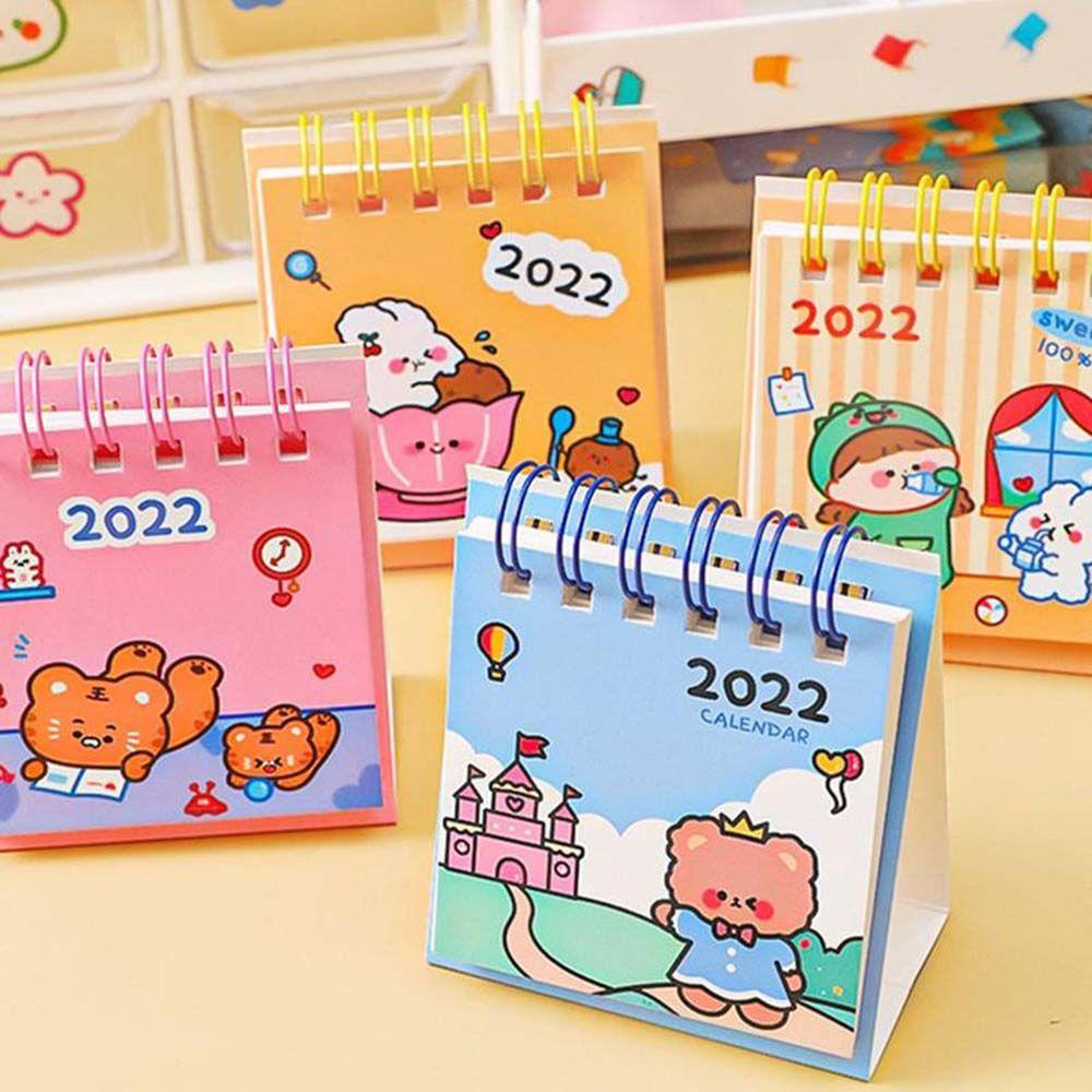 [Elegan] Kalender 2022kalender Lucu Kreatif Mini Tahunan Meja Organizer Perlengkapan Sekolah Alat Tulis Kalender Bulanan