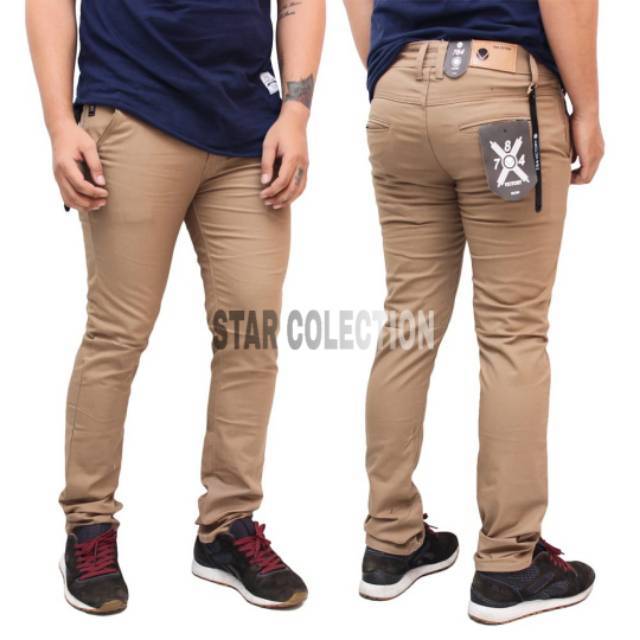 Celana chino panjang pria slim-fit 784 victory premium
