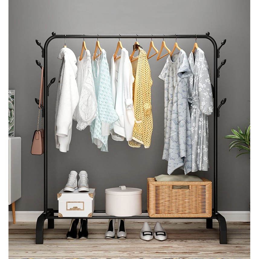 HomiHomi Rak Gantung Single Pole Cloth Hanger Jemuran Baju Pakaian Minimalis Stand Hanger GHR006