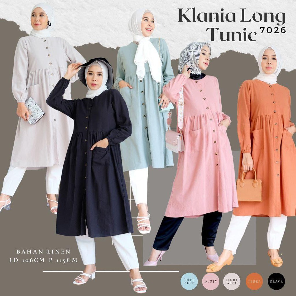 KLANIA LONG TUNIC / TUNIK / ATASAN WANITA / ATASAN KONDANGAN