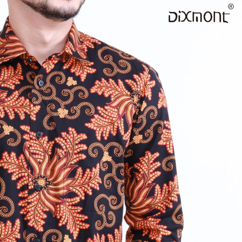 Dixmont Kemeja Pria Batik Panjang Hem BL04121