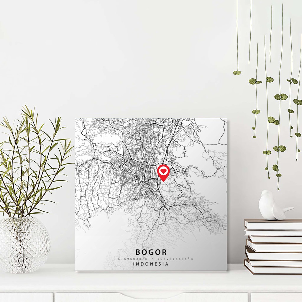 

Map Art Minimalist - Bogor