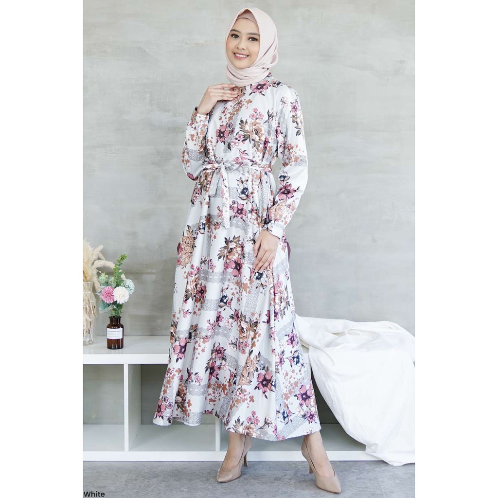 Gamis Satin Amora Dress Wanita