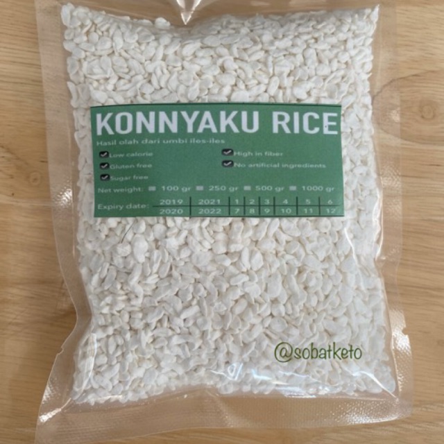 

Beras Shirataki Konnyaku Rice 100gr Diet Keto DEBM rendah Karbohidrat low Calorie