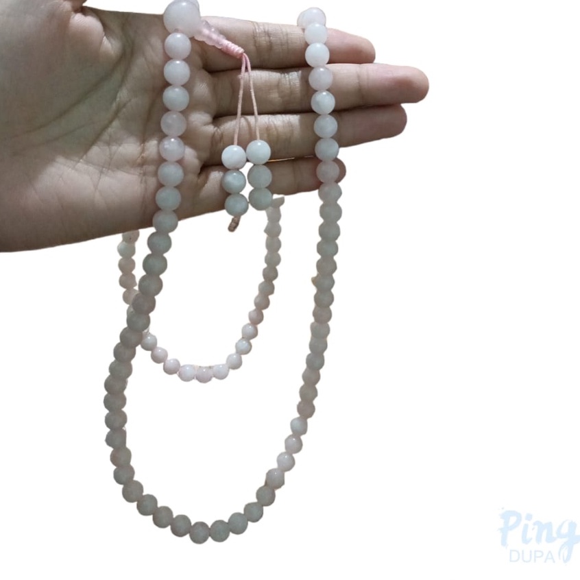 Mala Tasbih Rose Squartz Import Untuk Berdoa Panjang 43cm