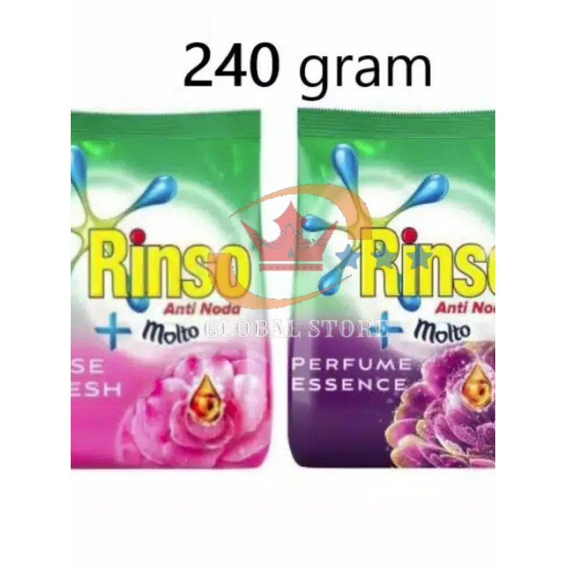 rinso detergent bubuk + pengharum molto 215/195gr