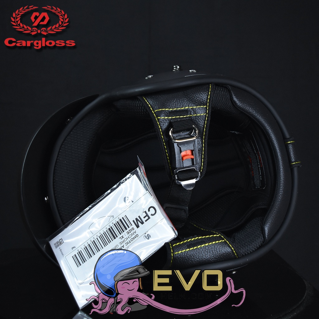 HELM CARGLOSS CFM RETRO PAKET KACA DATAR ORIGINAL, HELM HALF FACE RETRO, CARGLOSS HELMET OFFICIAL