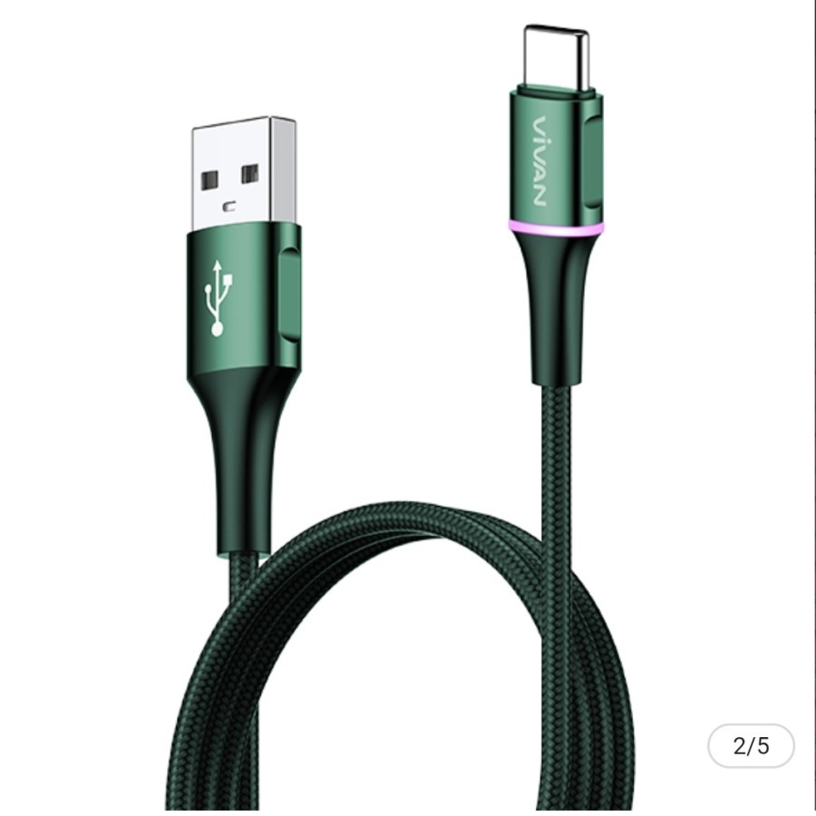 Kabel Data VDM/VDL/VDC100 Green dan Black - Fast Charging