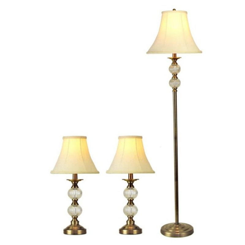 Eglare Set 3 Pcs Lampu Meja & Lantai Dwella Antiqbrass