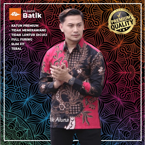 Batik Merah, Pria, Maroon, Maroon Pria, Pria Lengan Panjang, Premium S, M, L, XL, XXL, XXXL PCW 085