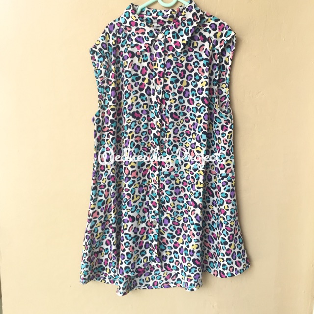Kemeja Tank Top Wanita Ninety Degrees Motif Full Color