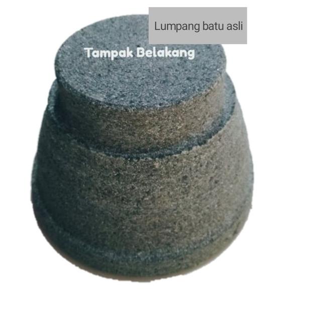 ♡ Lumpang batu asli ukuran 16cm plus Alu/tumbukan 100% batu alam asli ✴