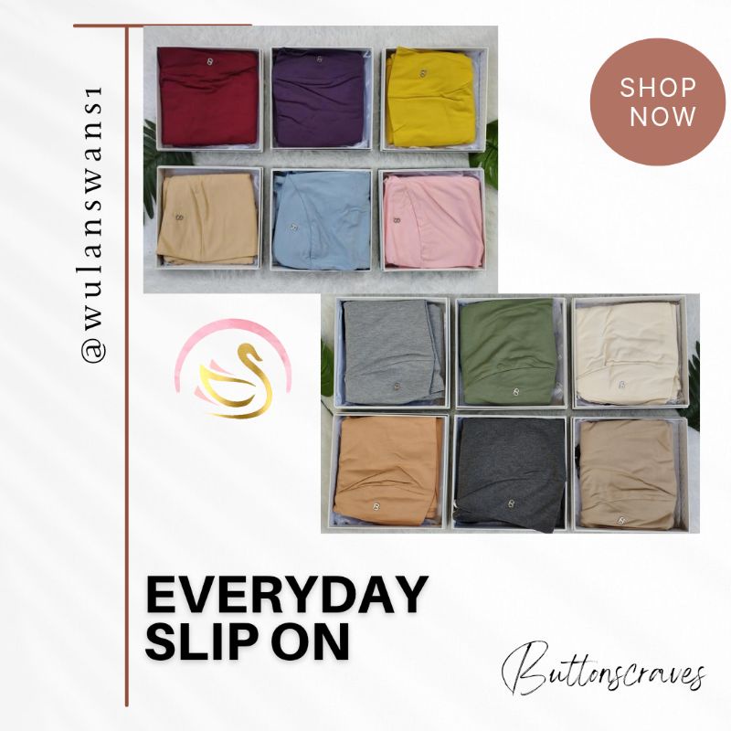 Everyday Jersey Slip On Buttonscarves Ready jet black Vanilla Ash gray latte dark gray Toffee sunflo