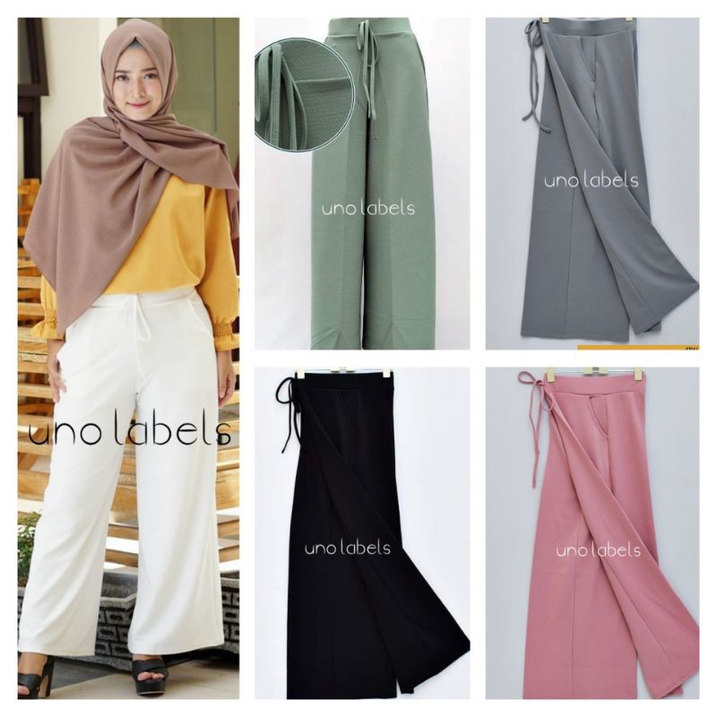 Celana Panjang Wanita Celana Bahan Scuba Crepe