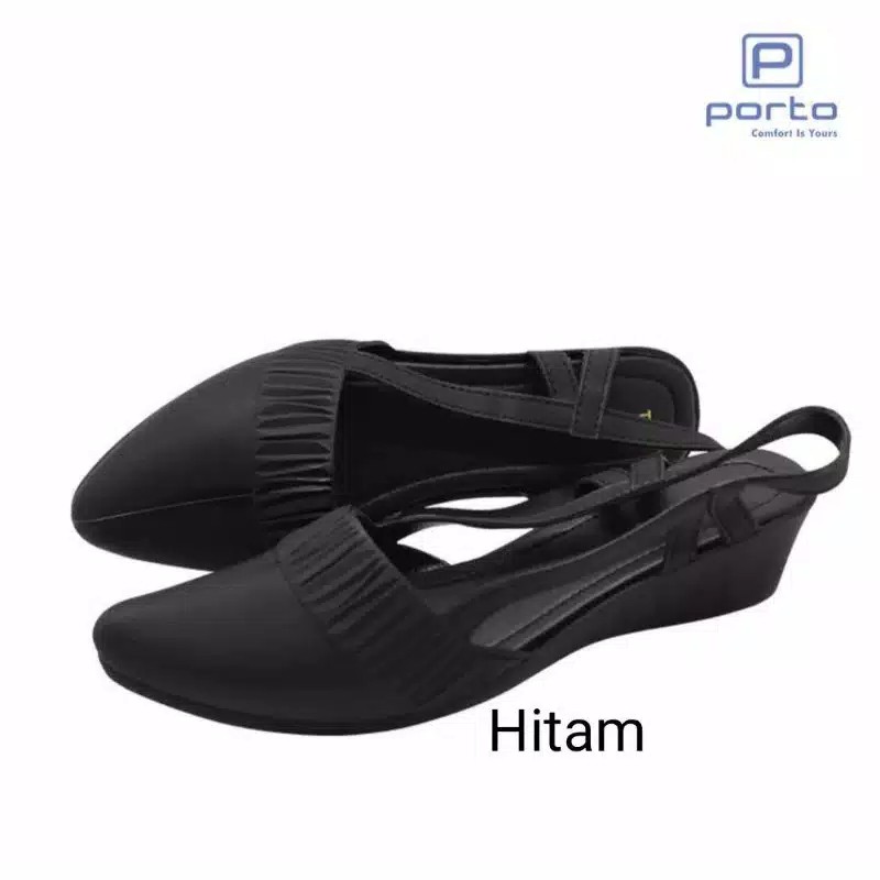 (COD) Sandal Selop Wanita Jelly Wedges Tali Belakang Porto BCH