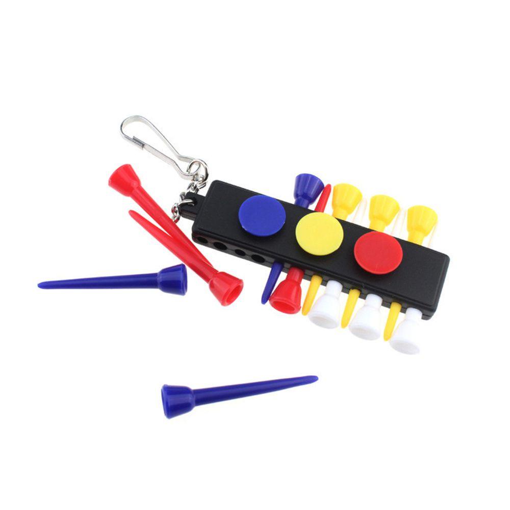 Lanfy Golf Tee Holder Portable Golf Accessorie Pecinta Golf 3penanda Bola Plastik Hitam12Pcs Tee Golf Penanda Bola Golf