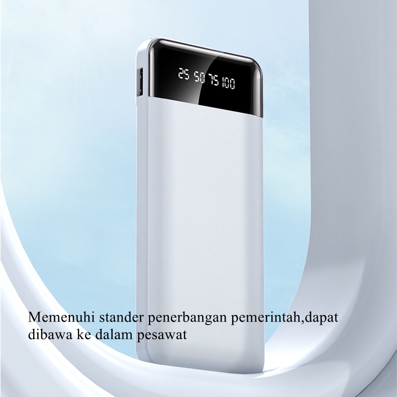 20000mAh Powerbank Kapasitas Besar Power Bank TYPEC 4 Cables Fast Charging Portable 5 Output 3 Input  Kecepatan Pengisian Luar Biasa