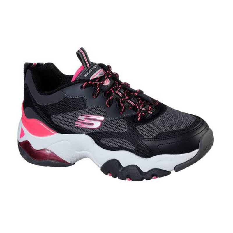 Skechers D Lites 3.0 Air Fantastis Vision. Black Hot Pink. Sepatu Wanita Original. 149085BKH