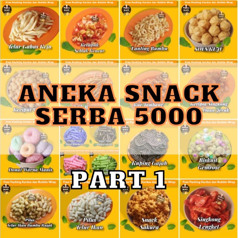 

TERMURAH SNACK Serba 5000 Aneka Snack Sakura/Pilus Ikan Rasa Rujak/Pilus Ikan Original/Kripik Singkong /Kuping Gajah/CEMILAN SERBA 5000 Part 1