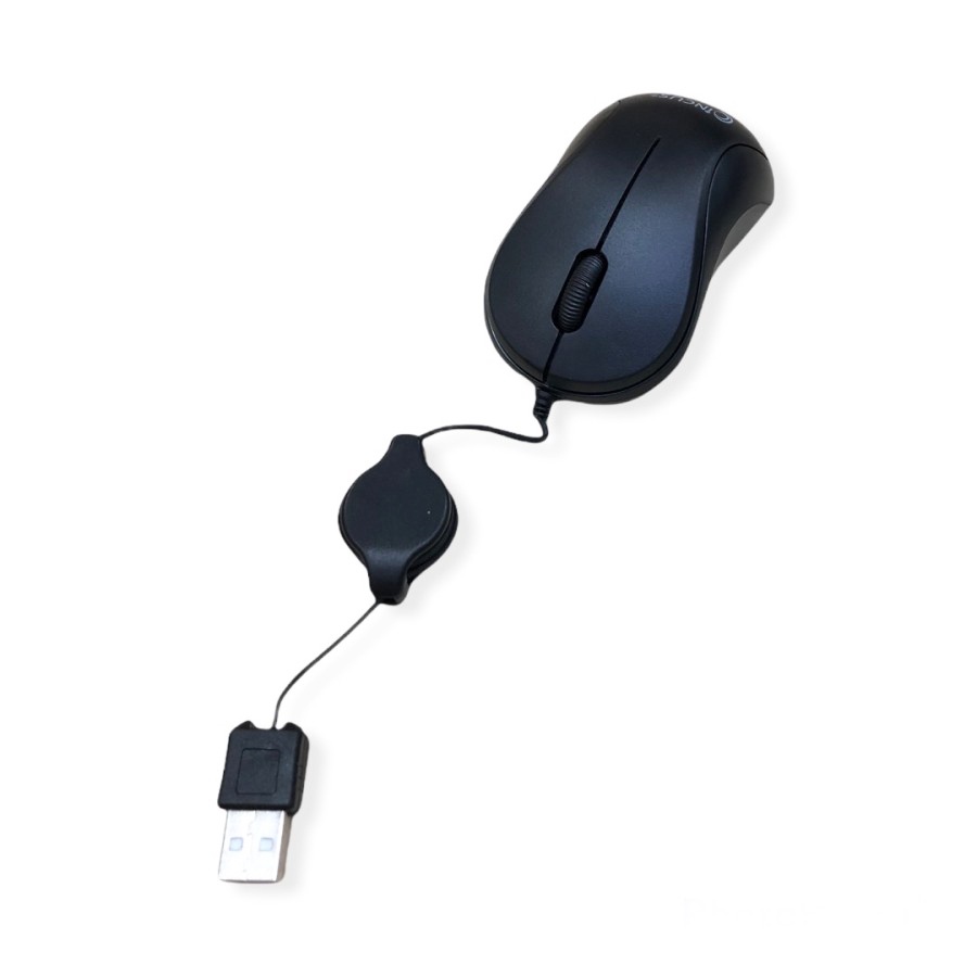 Mouse Mini USB Retracable - Kabel rol tarik Incus