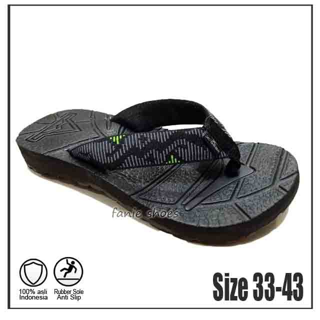 X-gear 39-43 Sandal Anak Karet Remaja Laki Dewasa / Sandal Jepit Hitam Laki / Sandal Murah Laki