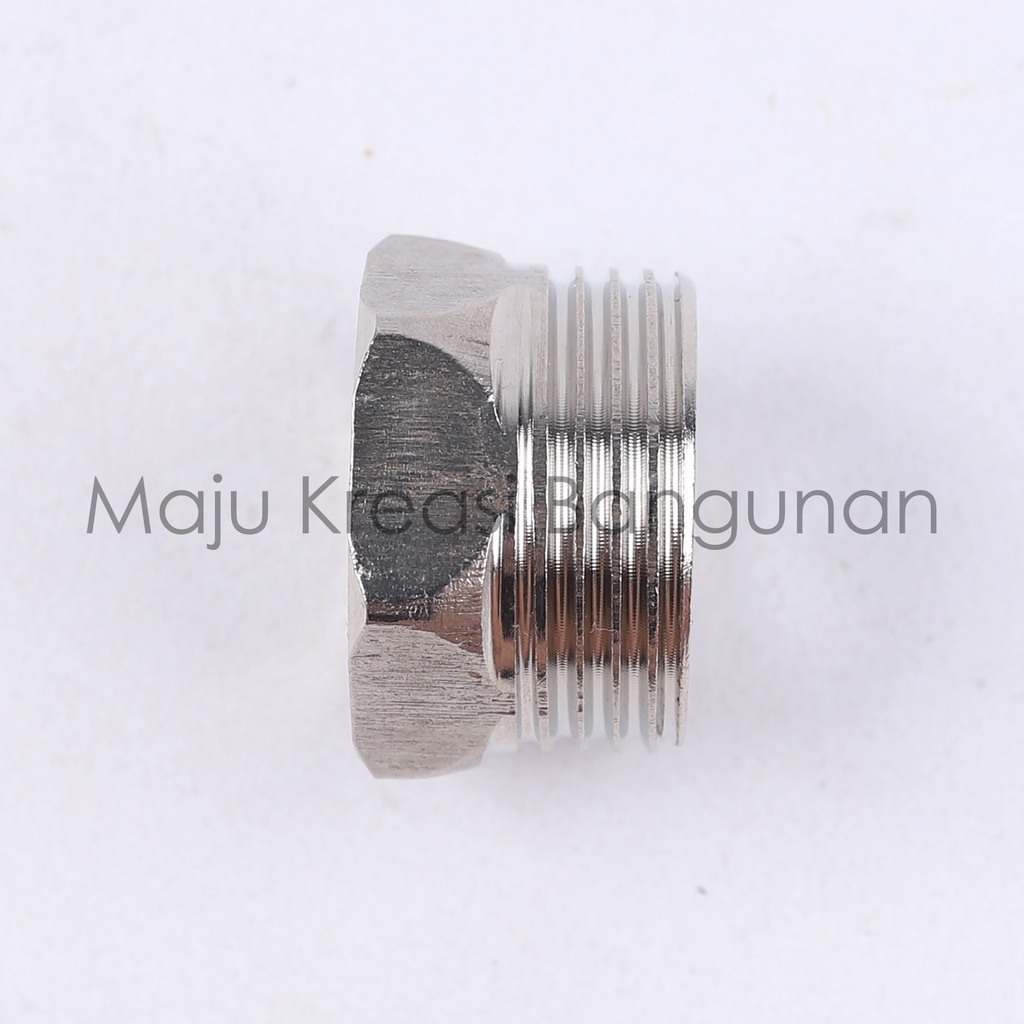 Vlok Ring Kuningan Soligen YG 906 Sok Kran Drat Luar 3/4&quot; Dalam 1/2&quot; Inch Inci Pendek Sock Sambungan Keran Nepel Pipa