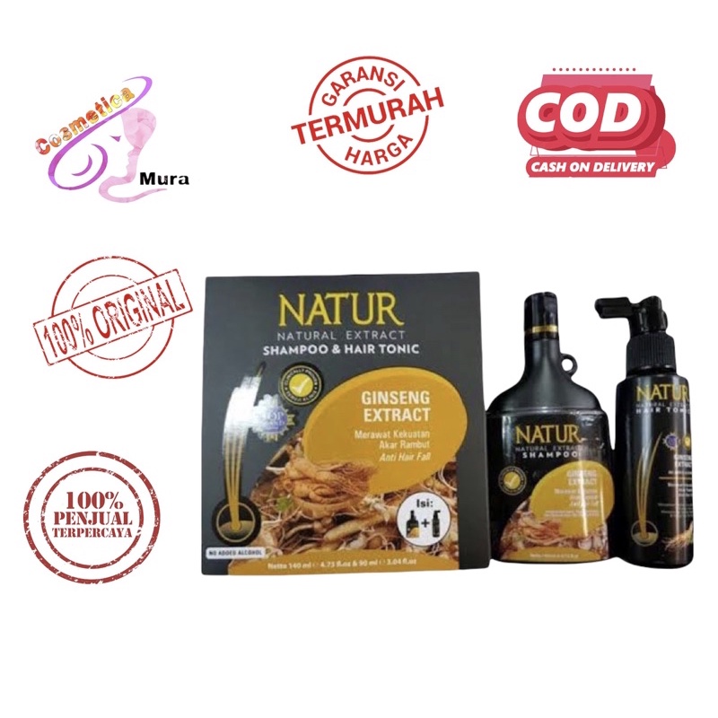 new bundle / natur set shampo + hair tonic 2in1 anti botak dan rontok