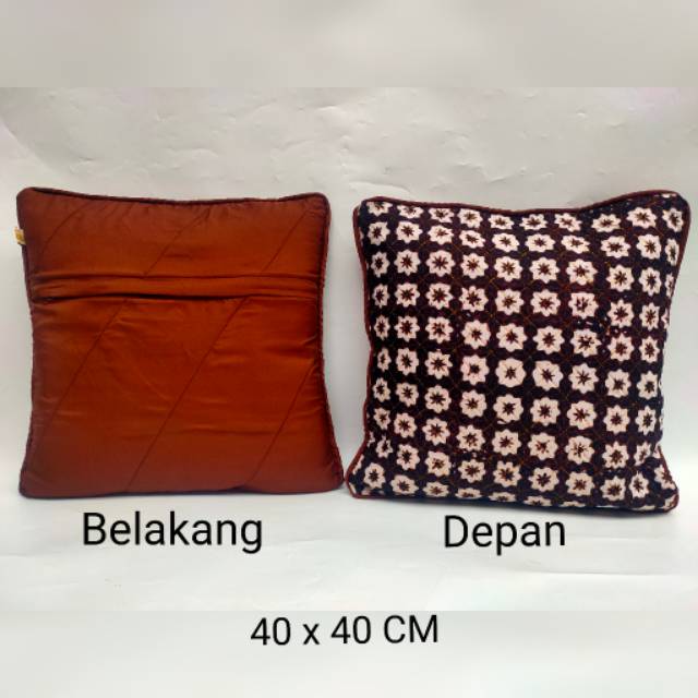 Sarung Bantal Sofa Batik Cap isi 5 + 1 Taplak Meja Motif Melati