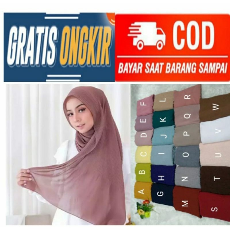 HIJAB PASHMINA PLISKET LIDI MODEL DUYUNG CERUTY BABYDOLL PREMIUM