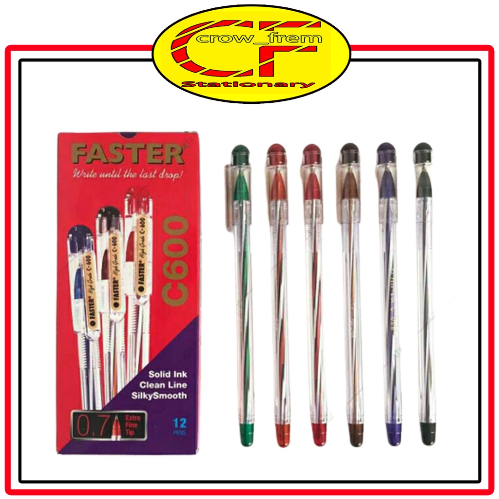 

Pulpen FASTER C600 HITAM 1 Pack