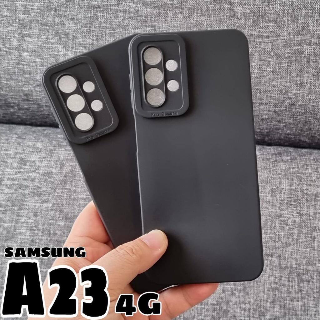 Pro Camera Soft Case BLACK Samsung A23 4G M23 2022 Solid Color Angel Eye Lens