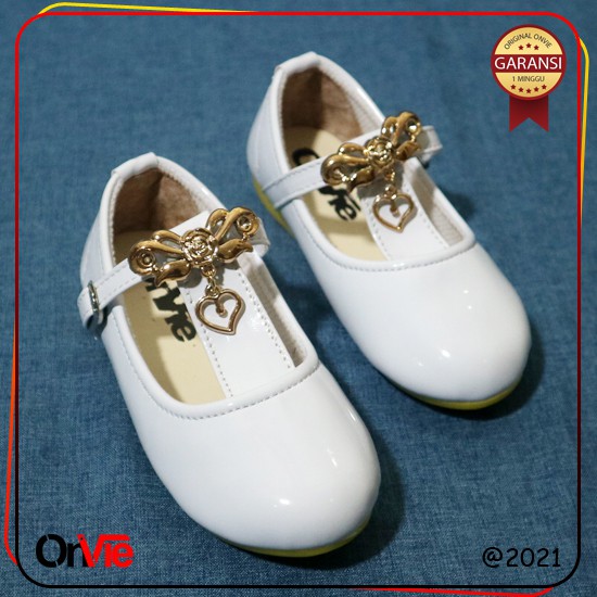 Sepatu Balet Anak Perempuan Pita Love Rose | Sepatu Flatshoes Pesta Onvie