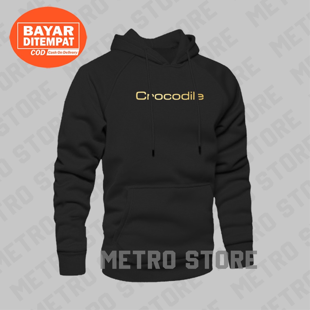 Hoodie Crocodile Gold Print Premium | Jaket Sweater Distro Pria Wanita Keren Terbaru