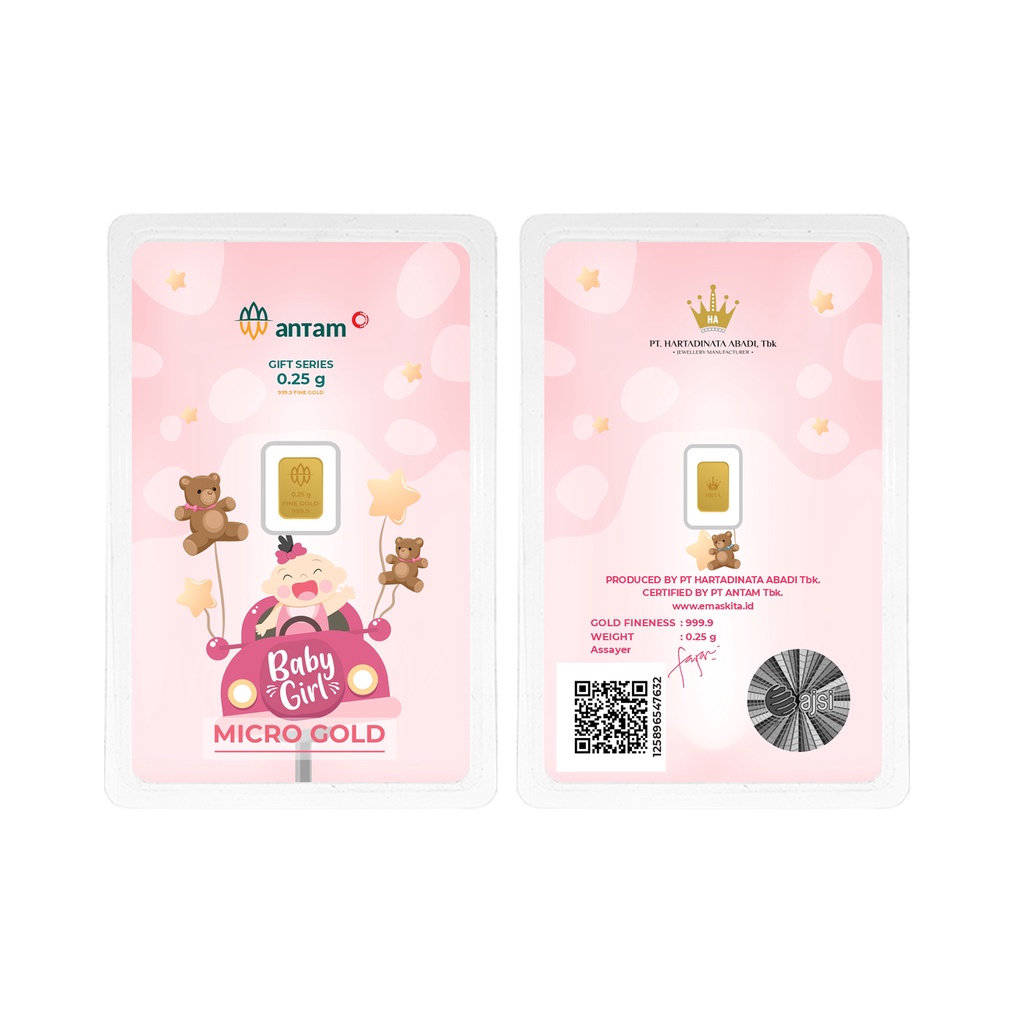 Logam Mulia Antam &quot;Baby Girl Car&quot; 24K 0.25 gram - SDW Gold -