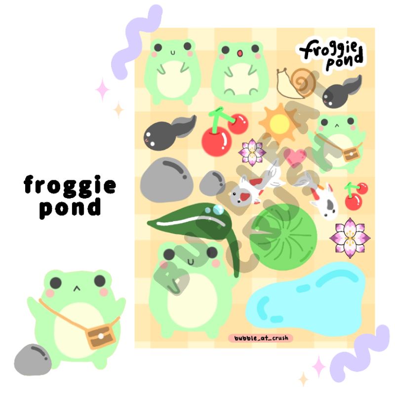 

(bubble_at_crush) froggie pond sticker kiss cut