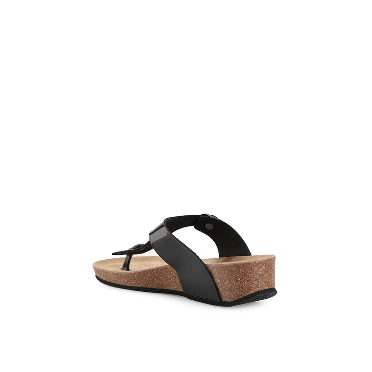 SANDAL JEPIT KULIT GRUNLAND WANITA ORIGINAL FLAT CASUAL HITAM GRW04