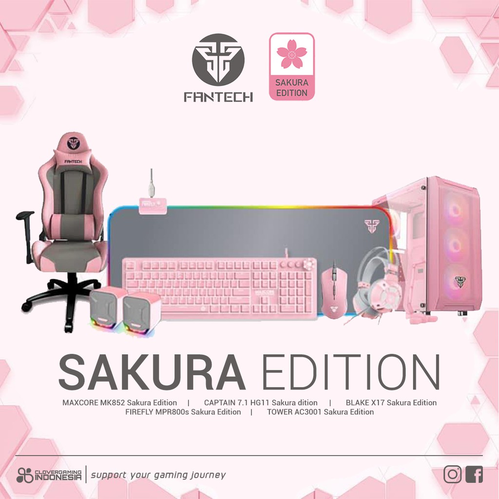 Fantech Sakura Edition Bundle MK852 HG11 X17 MPR800s Pink