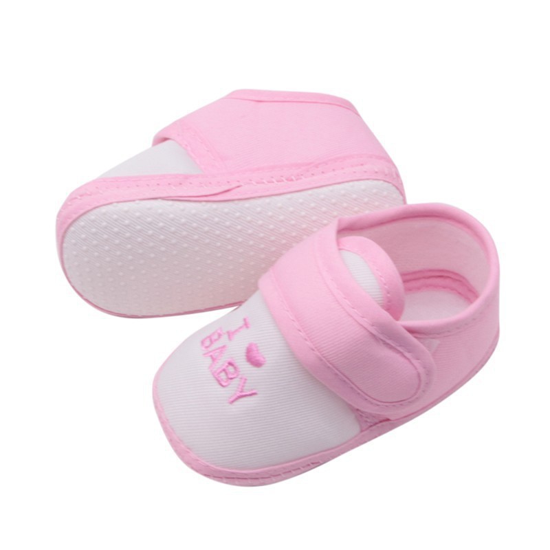 Sepatu Bayi  - Baby Prewalker Shoes Socks Anti Slip Kaos Kaki Anak Bayi - Sepatu Bayi IMPORT Newborn Bahan Kain Lembut sampai Usia 1  Tahun Bahan Lembut - Sepatu Prewalker Baby I Love Baby - SALE