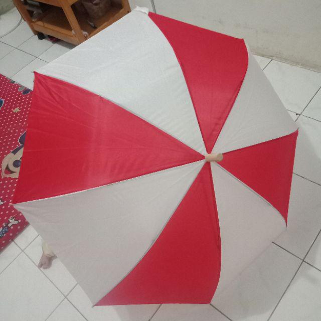 Payung Tongkat Golf Bicolor Jumbo Aneka Warna Kombinasi Putih Sablon Souvenir Gift