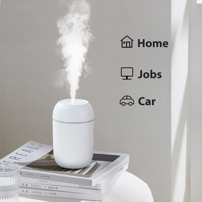 Air Humidifier Aroma Difusier Aromaterapi Mini Cool Diffuser Aromatherapy Purifier Pelembab Alat Pengharum Ruangan Kipas   Dengan Humidifier 220ml Aktual Lampu LED Essential Oil